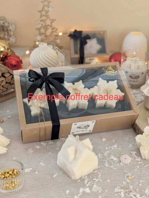 Bougies moulées flocon de neige modèle N°2 non parfumées LOT de 3