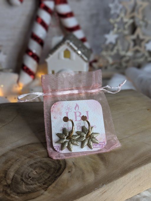 Boucles d'oreilles étoiles (créoles + pampilles)