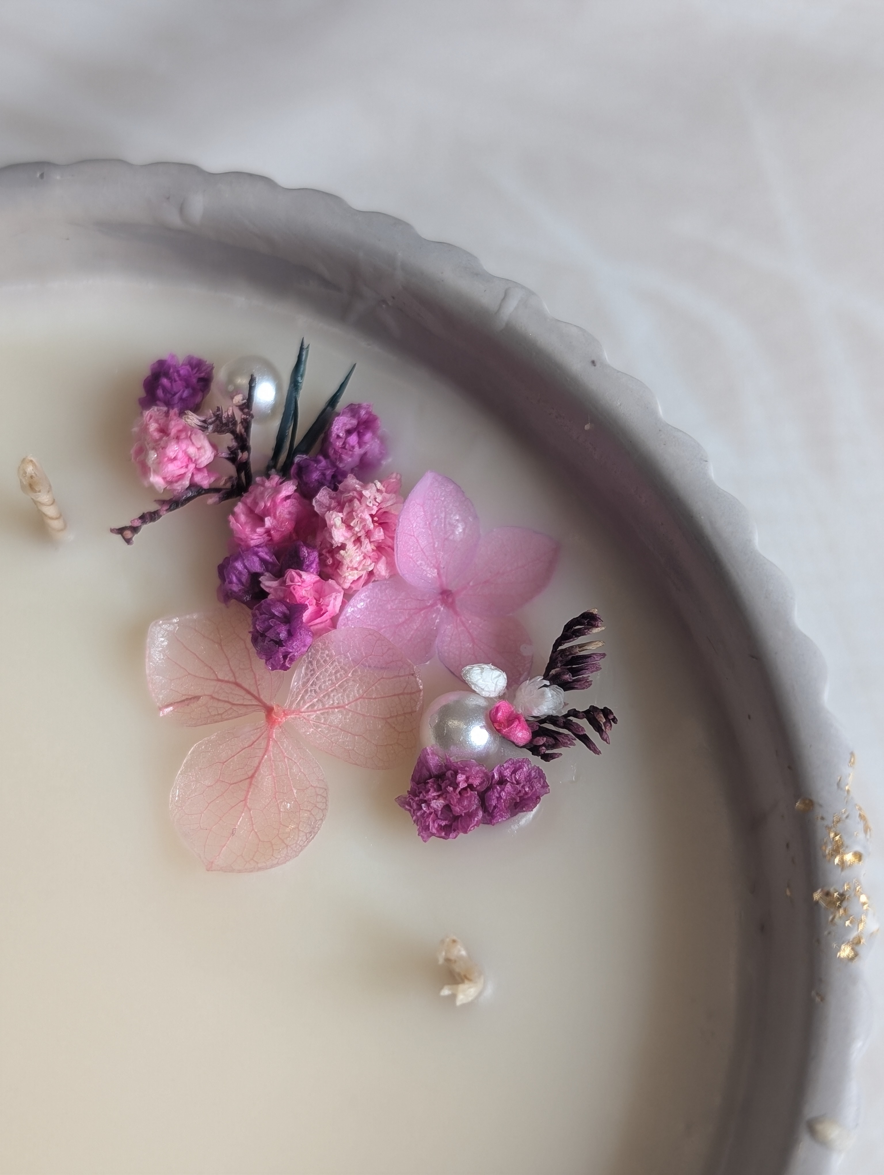 Bougie Lucie fleurs séchées